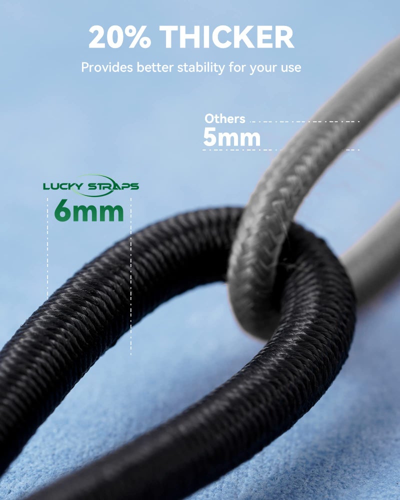 LuckyStraps غطاء السيارة بأشرطة لاصقة مع مشابك شديدة التحمل، غطاء سيارة واقي من الرياح مع مقاومة للأشعة فوق البنفسجية، يحمي غطاء سيارتك من النفخ في الرياح العاتية، مناسب لجميع السيارات من 4.2 قدم إلى 8.8 قدم - Image 5
